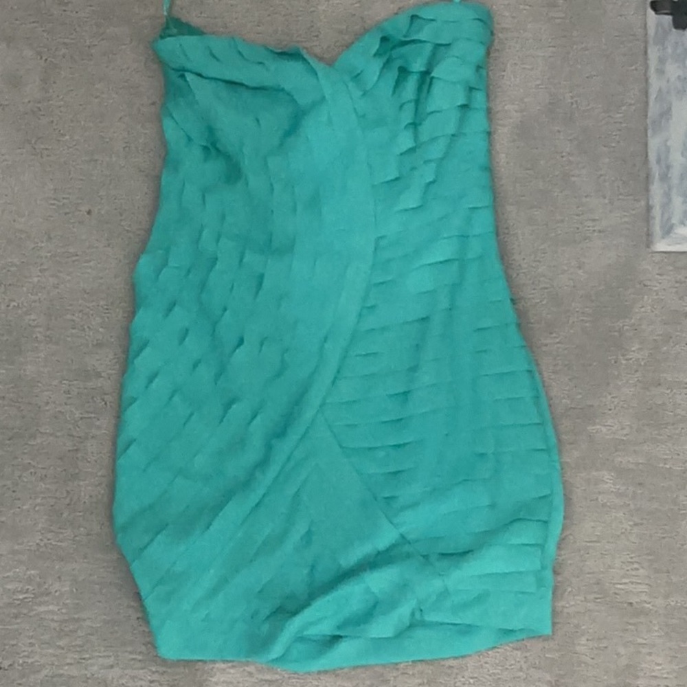 Elegant Teal Strapless Dress